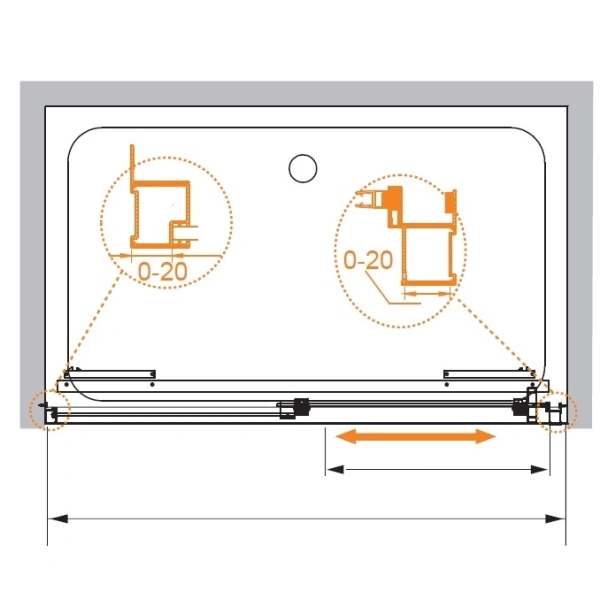 душевая дверь в нишу cezares lux soft w-bf-1 120 профиль хром стекло прозрачное