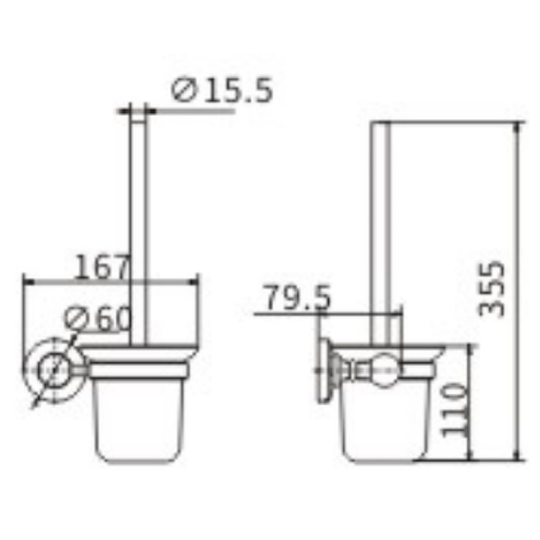Ёршик для унитаза CeramaLux Caps 51313 Хром