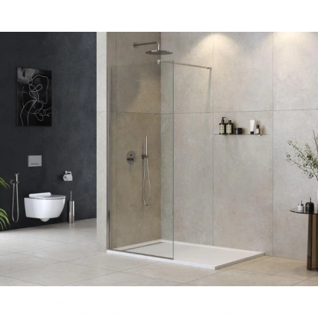 Душевая перегородка Cezares Liberta 130 LIBERTA-L-1-130-120-C-Cr профиль Хром стекло прозрачное