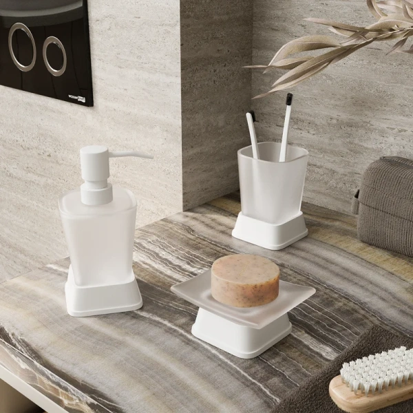 Дозатор для мыла WasserKraft Amper K-5499WHITE для жидкого мыла, белый