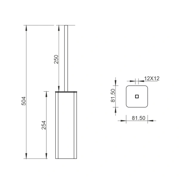 Ёршик для унитаза Whitecross Cubo CU2476CR напольный, хром