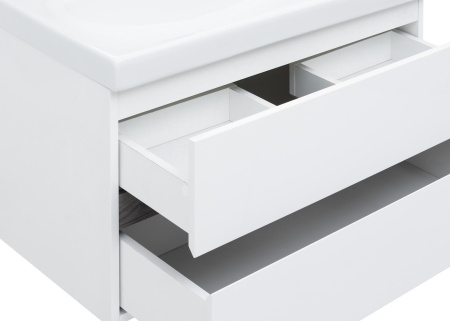 мебель для ванной aquanet беркли 80 белый/дуб рошелье (зеркало дуб рошелье)