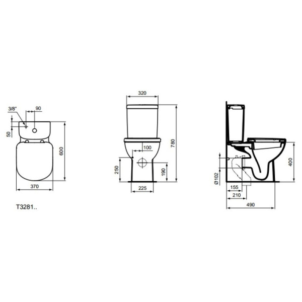 бачок для унитаза ideal standard tempo t427301