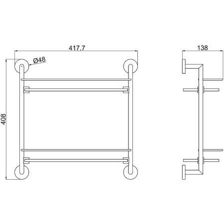стеклянная полка allen brau priority 6.31015-mg графит брашированный