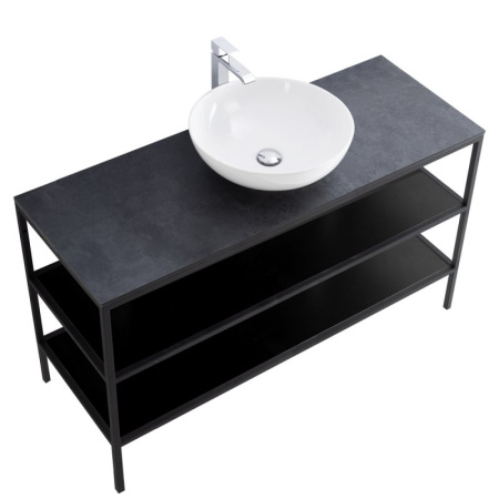 консоль под раковину cezares cadro 120 cadro-120/46/58-2c-so-met-st черная матовая