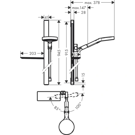 душевой гарнитур hansgrohe rainfinity 3jet 27671000