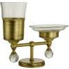 Стакан для зубных щеток с мыльницей Migliore Amerida 16572 цвет бронза с кристаллами Swarovski