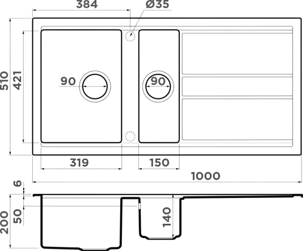 мойка кухонная omoikiri kitagawa 100-2-wh белая