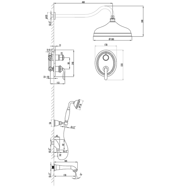 душевая система lemark brava lm4722g золото