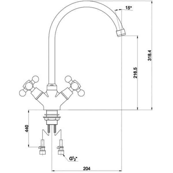 смеситель для кухни timo aviator 0203fn chrome