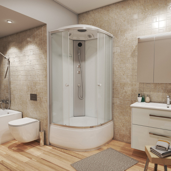 душевая кабина niagara eco 90x90 e90/40/mt без гидромассажа