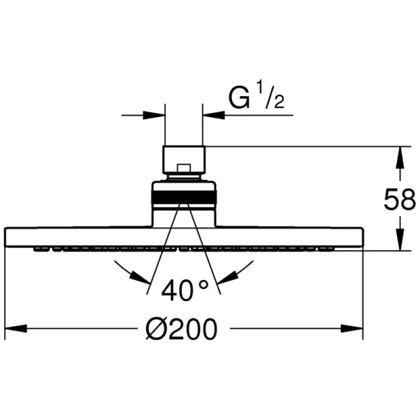 верхний душ 200 мм grohe new tempesta cosmopolitan 27541001