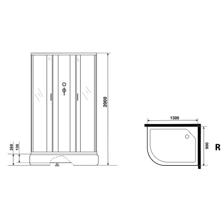 душевая кабина niagara classic 130х90 r ng-33394-14rbkg с гидромассажем