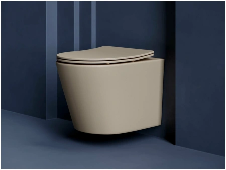 унитаз ceramicanova balearica rimless cn6000mc подвесной, безободковый, с сиденьем микролифт, капучино матовый
