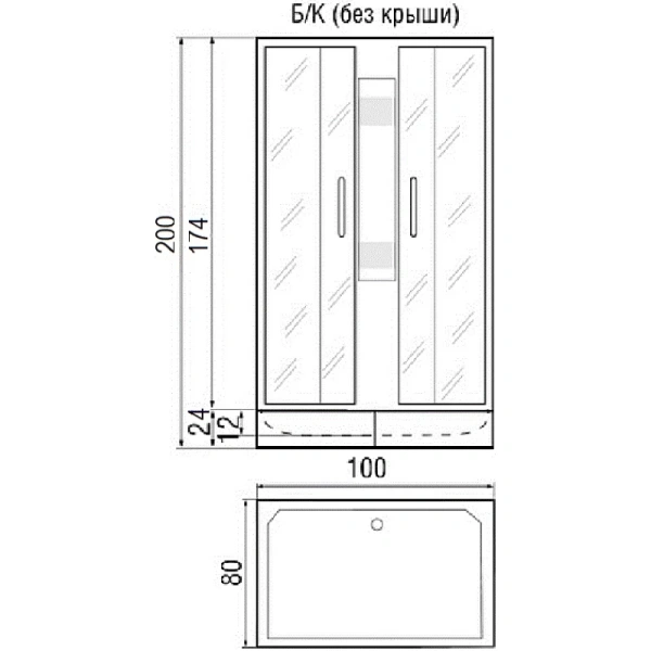 душевая кабина river quadro б/к 100/80/24 мт 100x80x26 см профиль матовый хром задняя стенка белая