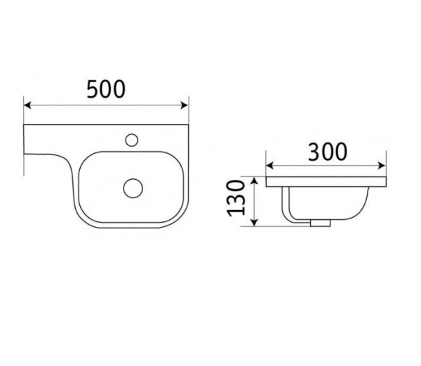 раковина подвесная 50 см ceramalux 78365 белая