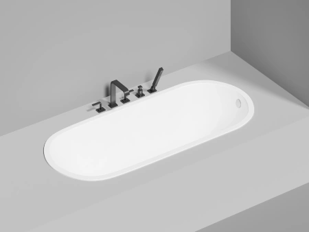 ванна из искусственного камня salini ornella 180х80х60 см, s-stone, белый матовый, 102322m