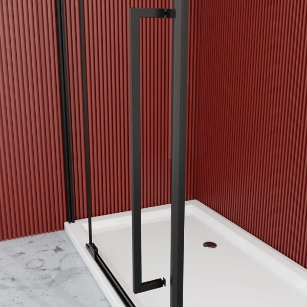 душевой уголок, душевое ограждение esbano art esa-90kv-с 90х90 см с распашной дверью, квадратный, профиль глянцевый хром, стекло прозрачное 6 мм, без поддона