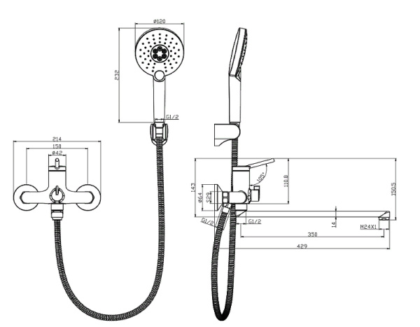 смеситель для ванны lemark minima lm3851c универсальный хром