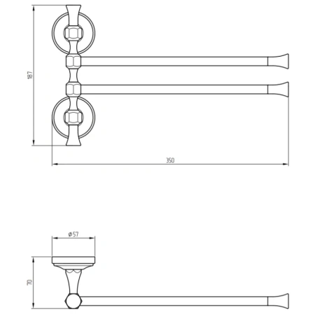 полотенцедержатель migliore fortuna 27675 поворотный, цвет золото