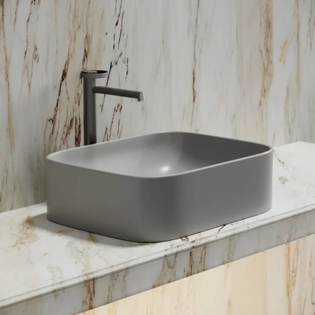 раковина ceramicanova element cn6052msg накладная, 50.5x38 см, серая матовая