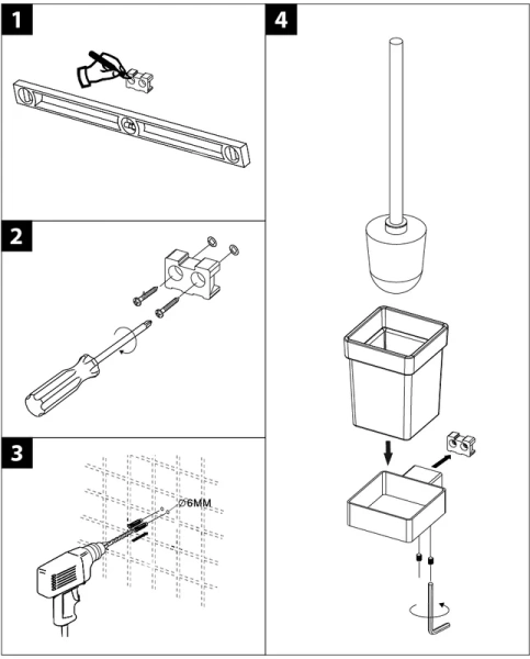 Ёршик для унитаза Lemark Smooth line 9762020 черный