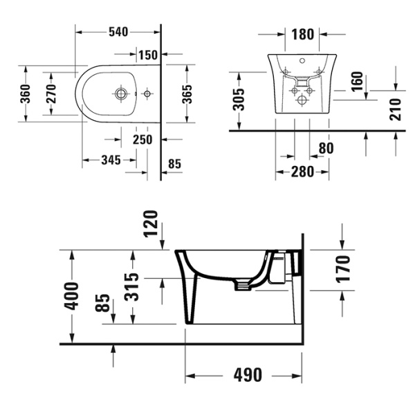 биде подвесное duravit white tulip 2293150000 цвет: белый