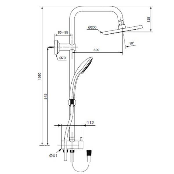 душевая стойка ideal standard idealrain eco a6281aa