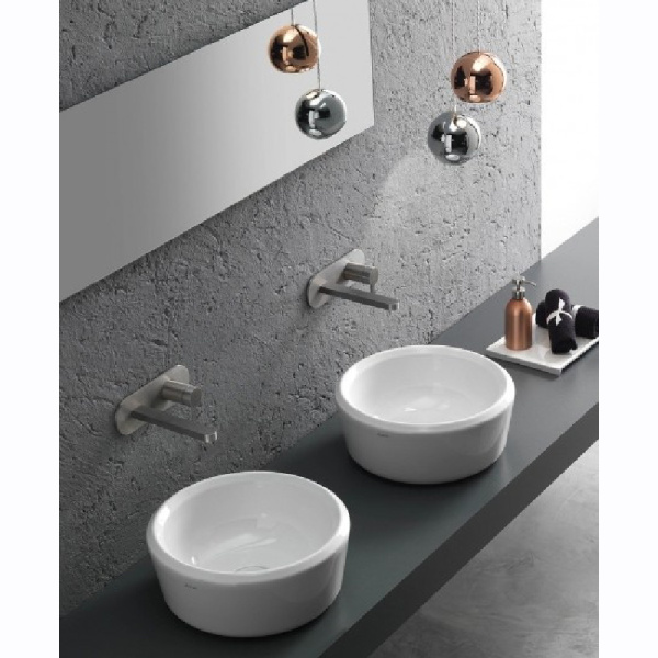 раковина hatria pencil y1ge01 накладная, ø40.5 см, белая