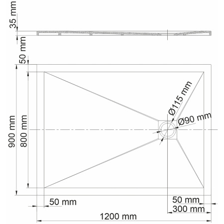 душевой поддон из искусственного камня wasserkraft dill 120×90 61t07 черный матовый