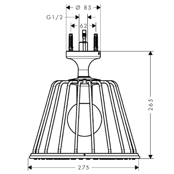 верхний душ axor lampshower 26032000 хром