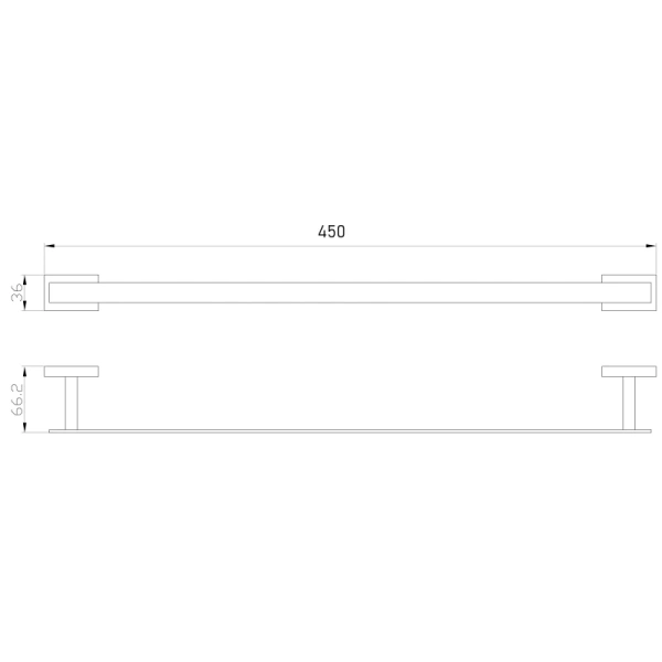 Полотенцедержатель Wonzon & Woghand Flat WW-9712-45CM 45 см, хром