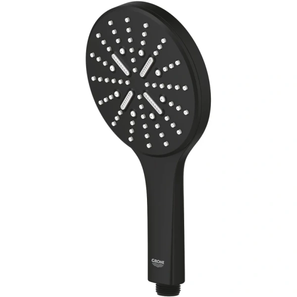 душевая лейка grohe rainshower smartactive 22127kf0 130 мм, 3 режима, черный матовый