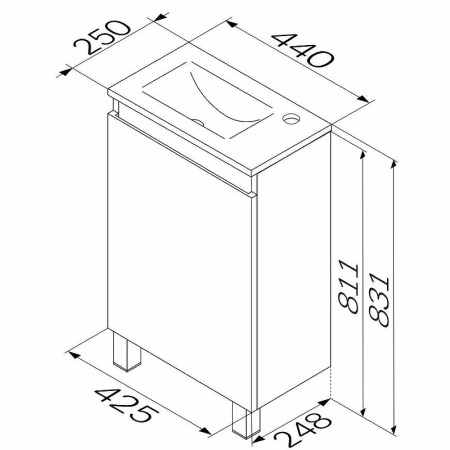 тумба под раковину am.pm x-joy 45 m85afsx0451wg белый глянец