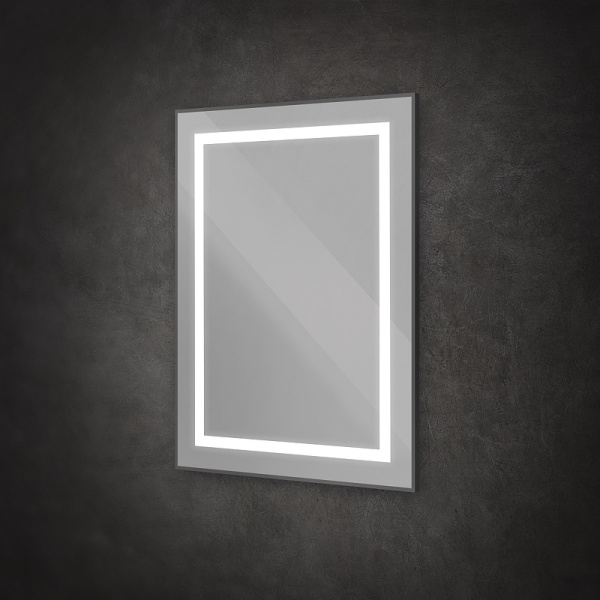 зеркало belbagno kraft 60 spc-kraft-600-800-sens-nero с подсветкой черное с сенсорным выключателем