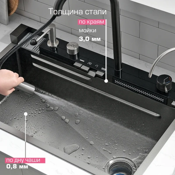 мойка кухонная esbano cascade-5 с сифоном